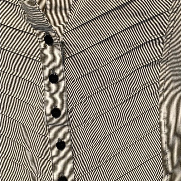 Dressbarn  3/4 Sleeve Small Striped Shirt - Picture 2 of 9